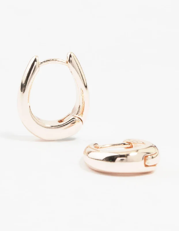 Stud earrings for women -Rose Gold Gradual Small Huggie Earrings