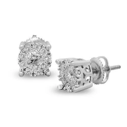 Custom earrings for women -14KW 0.75CTW DIAMOND FLEUR STUDS