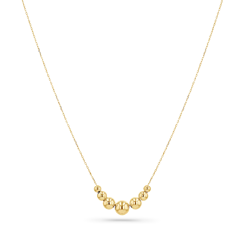 Long pendant necklaces for women -Graduating Dainty Ball Necklace