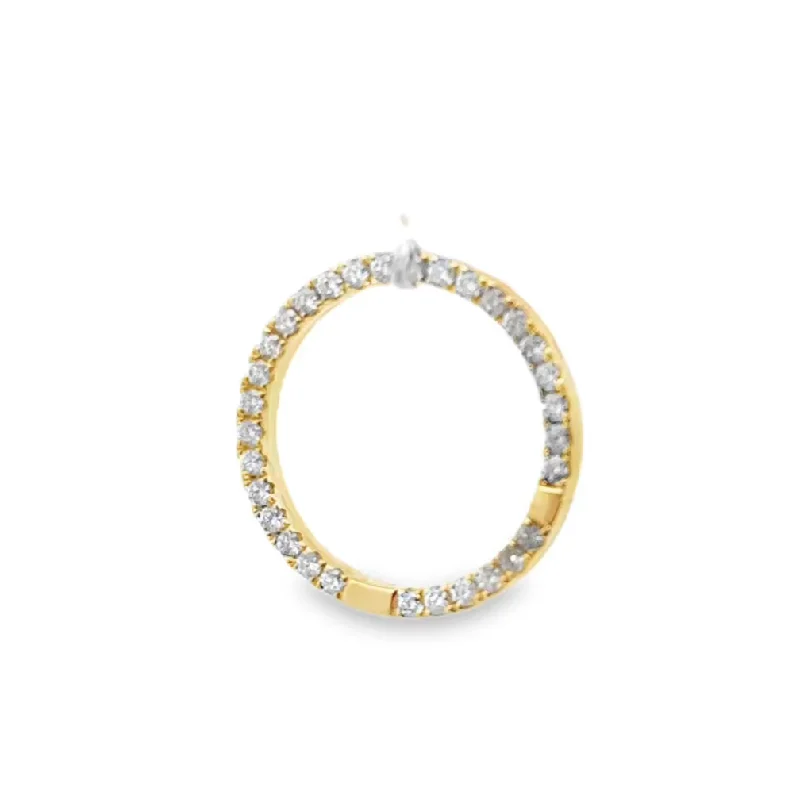 Statement gold necklaces for women -Diamond Circle Charm Clip