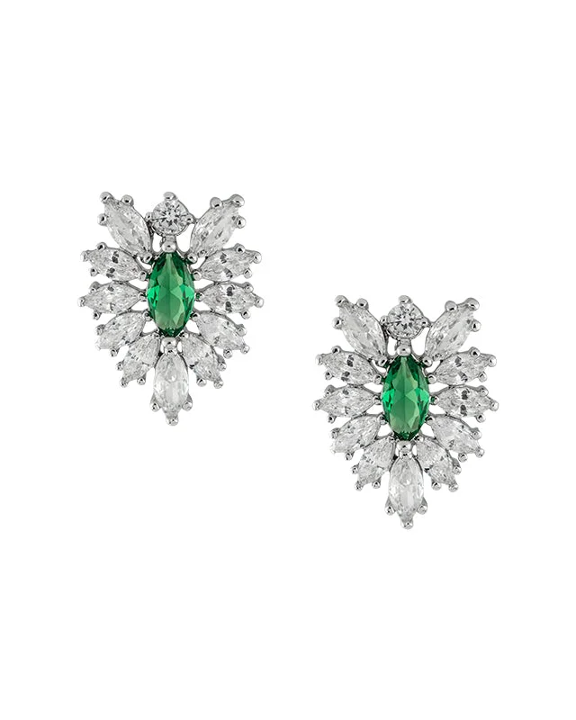 Matching diamond earrings for women -Pear CZ Cluster Earrings