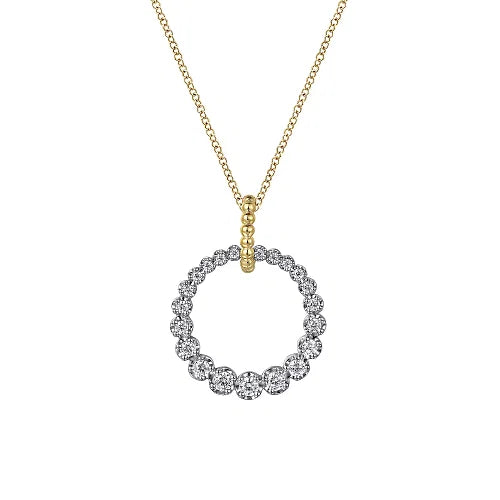 Statement necklaces for women -Gabriel & Co. 'Bujukan' Two-Tone Graduated Diamond Open Circle Necklace