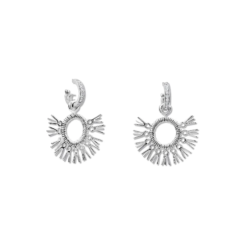 Elegant earrings for women -Raffia Earring Drops White Gold