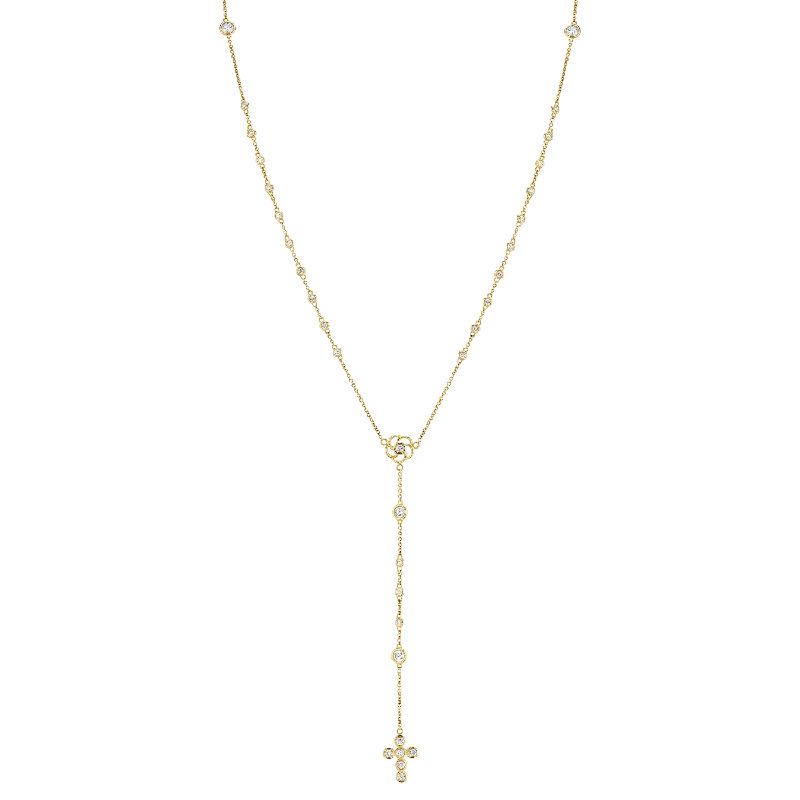 Trendy necklaces for women -Diamond Rosary Necklace