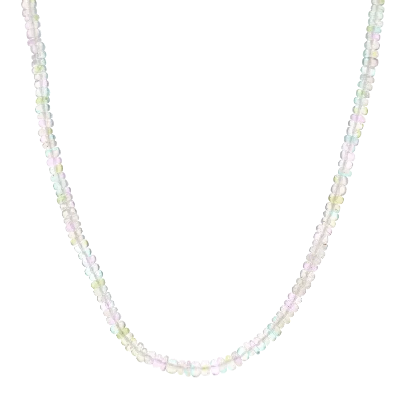 Silver necklaces for women -Tapered Opal Bead Necklace