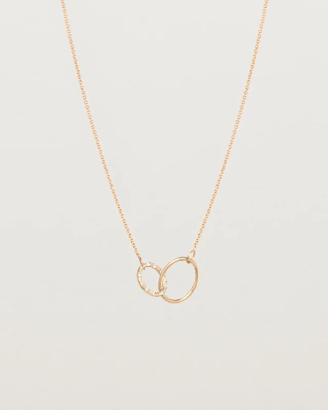 Geometric necklaces for women -Cascade Loop Through Oval Necklace | White Diamonds