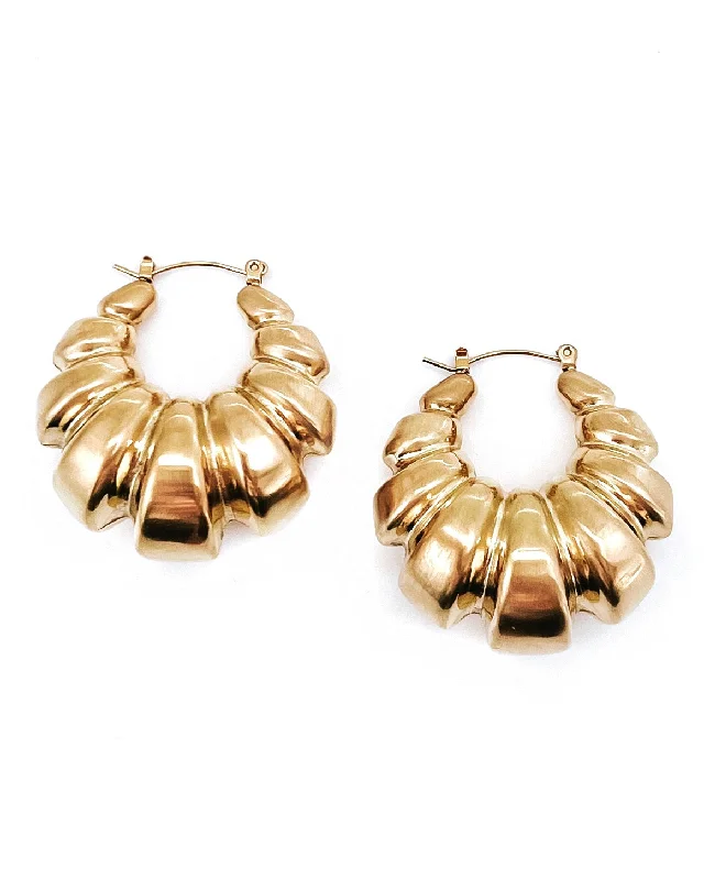 Fashionable dangle earrings for women -Esmerelda Statement Croissant Hoop Earrings