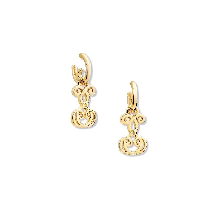 Colored pearl earrings for women -Ecurie Earring Drops Yellow Gold