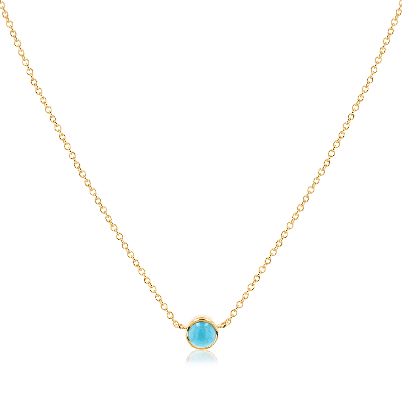 Gold-plated pendant necklaces for women -Turquoise Solitaire Necklace