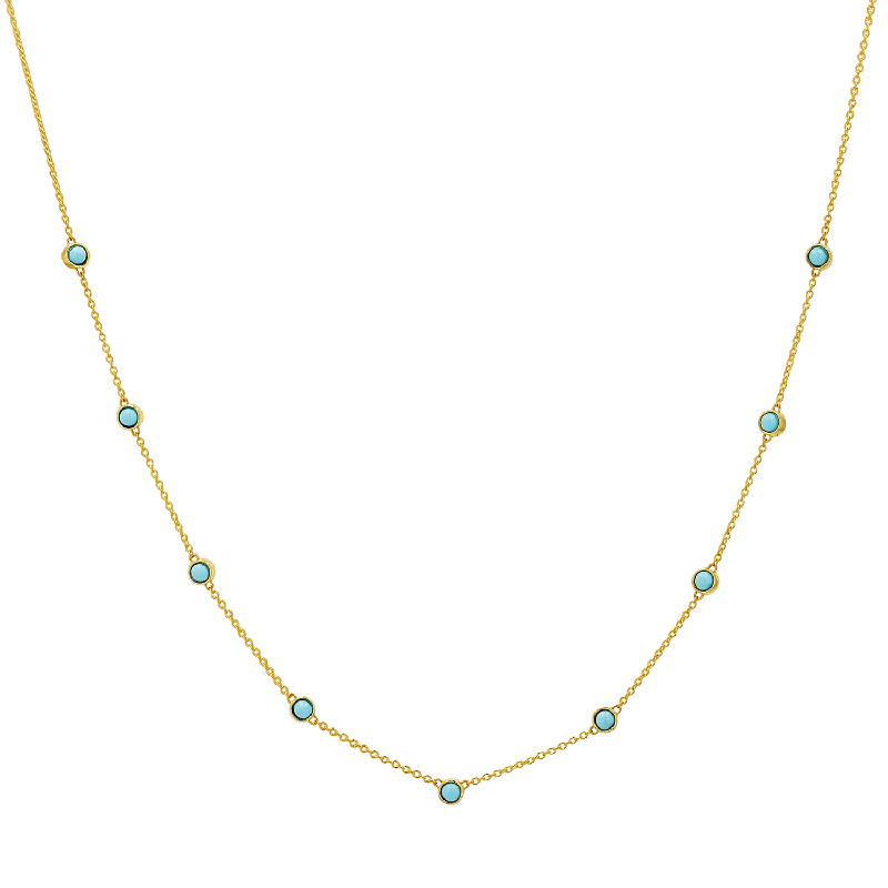 Statement necklaces for women -Genuine Turquoise Strand Necklace