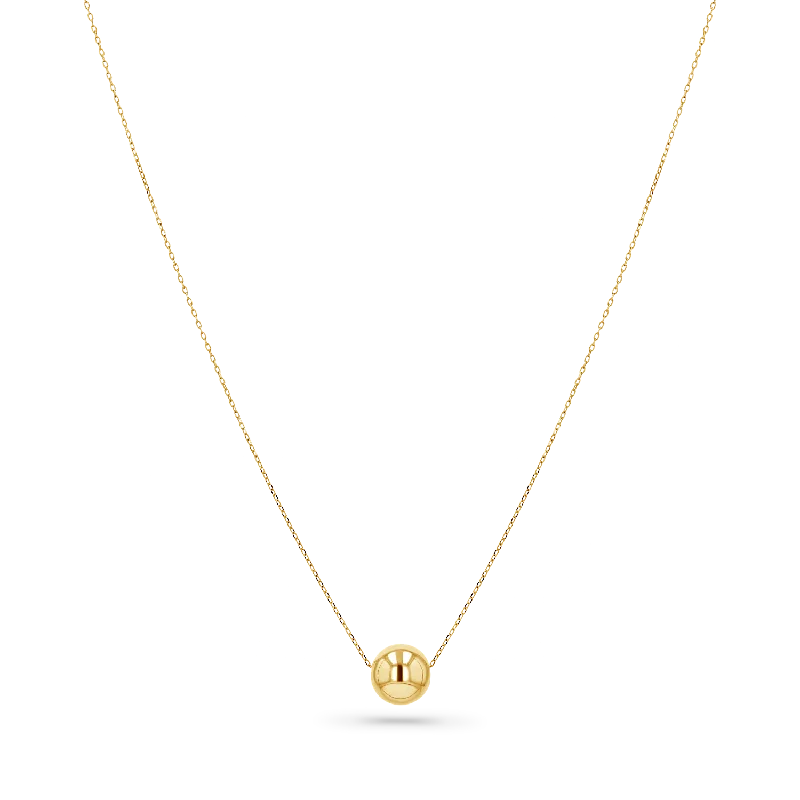 Rose gold necklaces for women -Solitaire Ball Slider Necklace