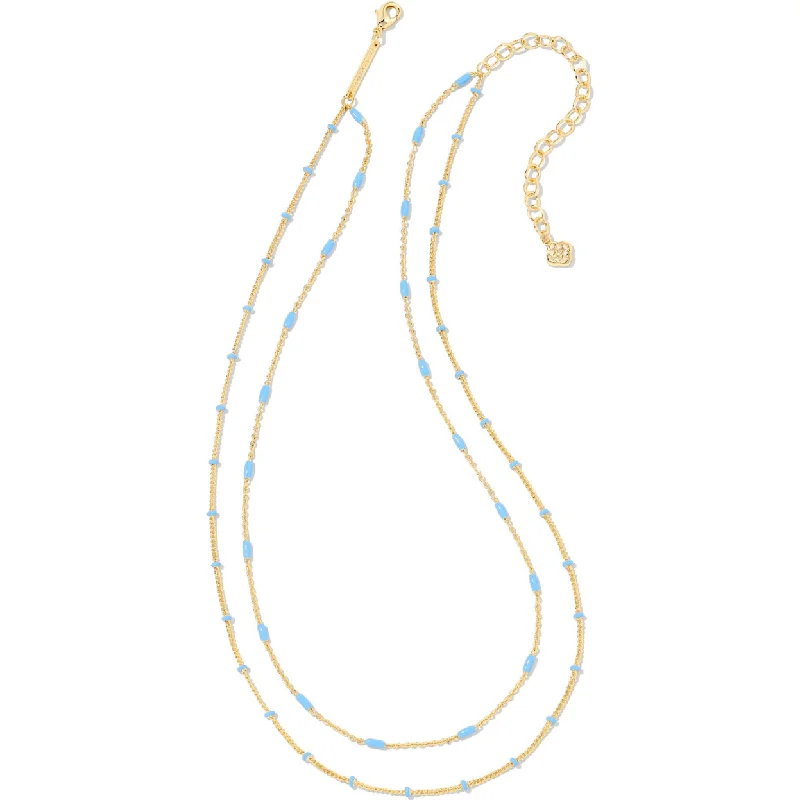 Necklaces with gemstones for women -Kendra Scott Dottie Gold Strand Necklace In Periwinkle