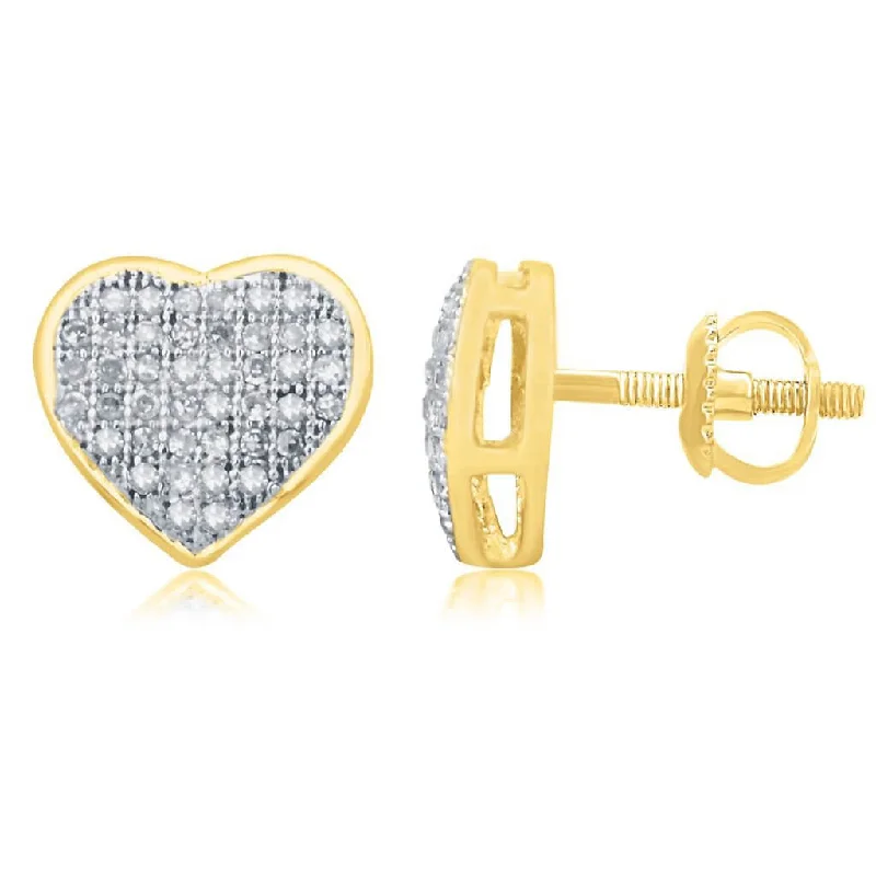 High-end earrings for women -10K 0.25CT D-" HEART EARRINGS"