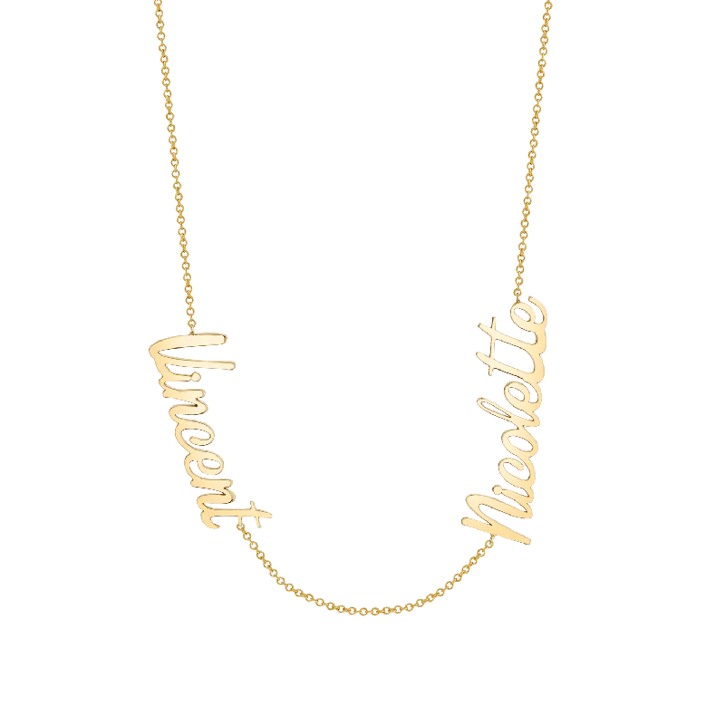 Women’s pendant necklaces for gifts -Deux Name Necklace