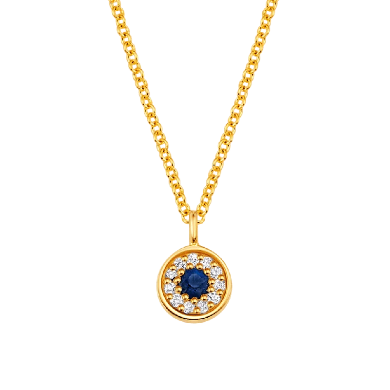 Luxury diamond necklaces for women -Dainty Round Evil Eye Necklace