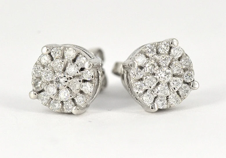 Bridal earrings for women -0.50 CTTW Cluster Diamond Custom Earrings