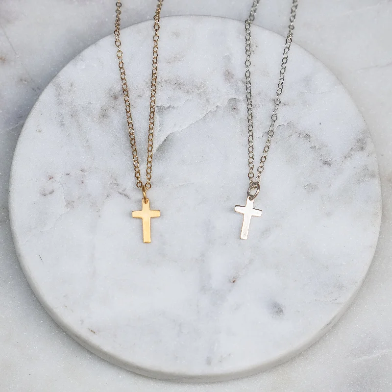 Rose gold necklaces for women -Mini Cross Necklace