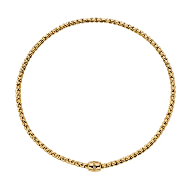 Gold chain necklaces for women -FOPE Flex'it Diamond Station Necklace