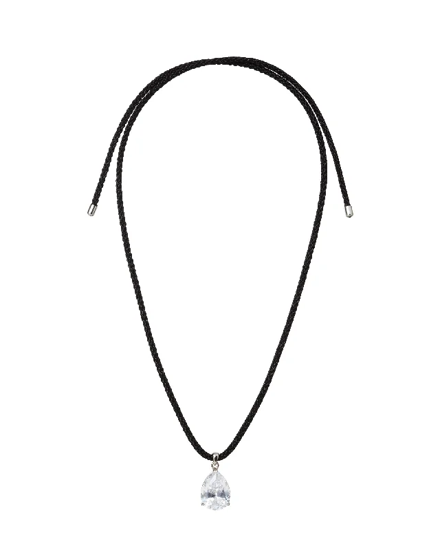 Pear-shaped necklaces for women -The Black Tie Pendant