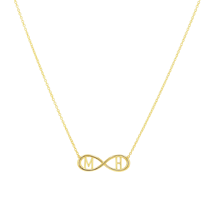 Silver chain necklace sets for women -Infinity Letter Necklace