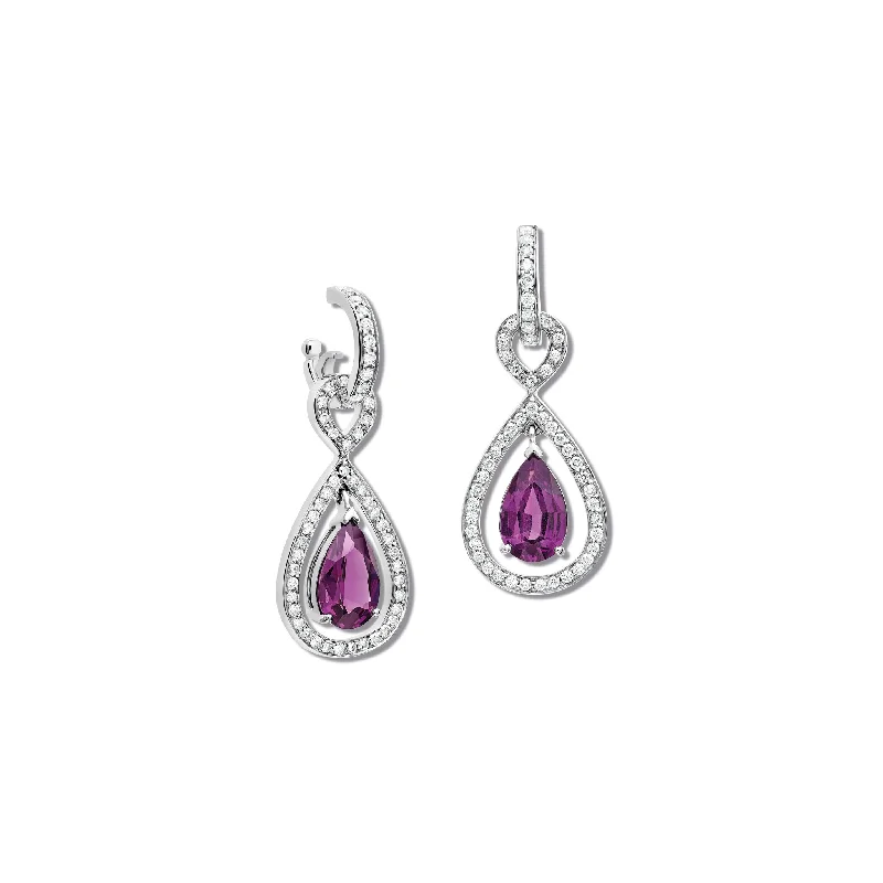 Women’s crystal drop earrings -Octavia Margarita Earring Drops 18ct White Gold - Umbalite Garnet & Diamond