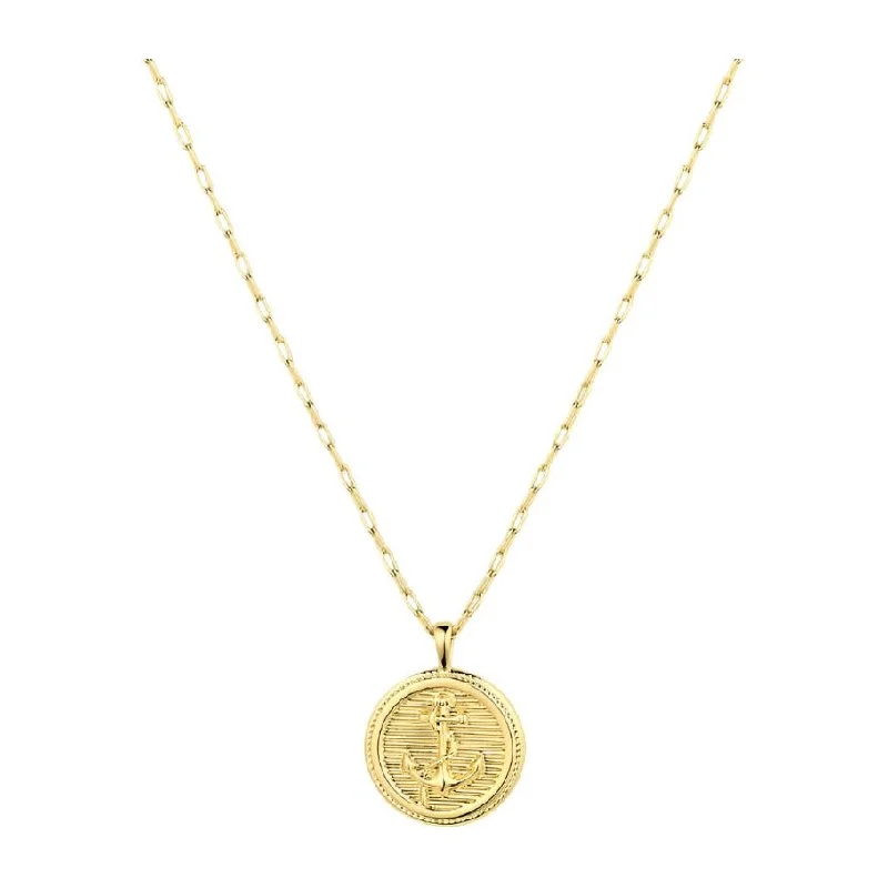 Personalised pendant necklaces for women -Gorjana Gold Anchor Coin Necklace