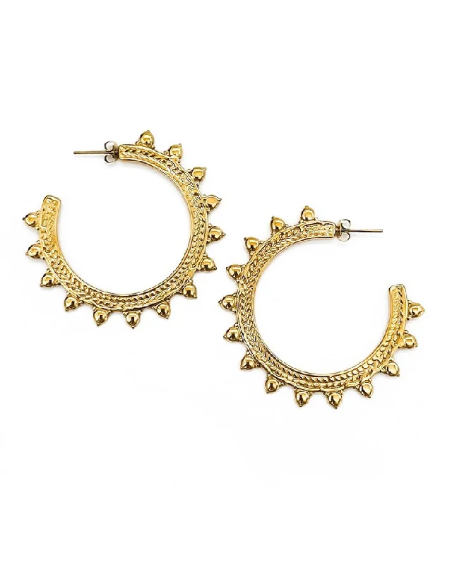 Elegant drop earrings for women -Elaine Gold Hoop Earrings