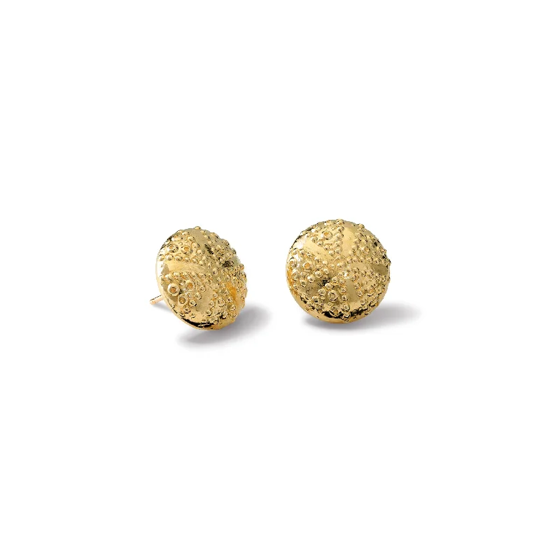 Dangle earrings for women -Sea Urchin Earrings Yellow Gold