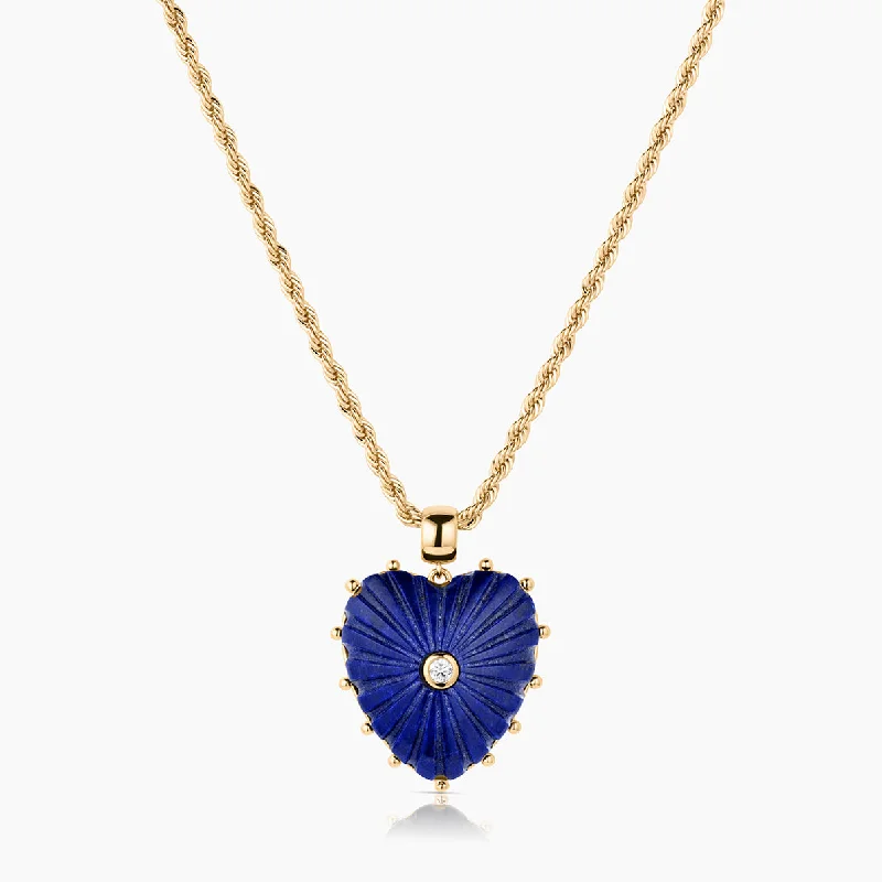 Crystal necklaces for women -Malene Lapis Rope Necklace