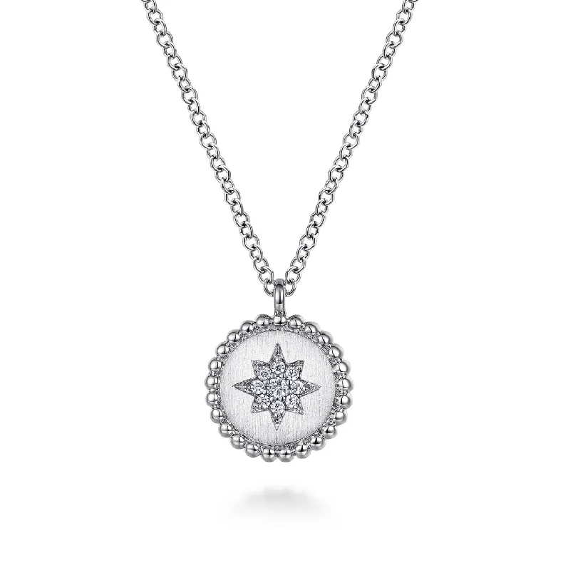 Necklaces with diamonds for women -Gabriel Silver Bujukan Diamond Star Pendant Necklace