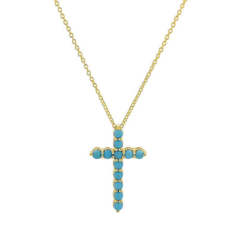 Women's infinity necklaces -Turquoise Cross Necklace