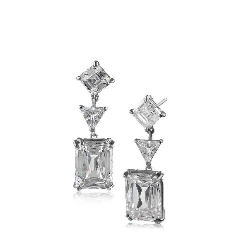 Diamond earrings for women -Multi CZ Drop Earrings