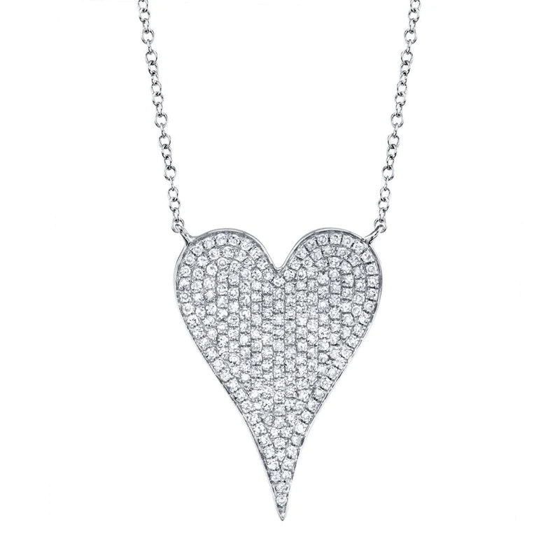 Layered necklaces for women -Shy Creation 'Amor' Pave Diamond Heart Necklace - Medium