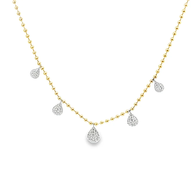 Zodiac necklaces for women -Aspery & Guldag Pave Diamond Pear ‘Cleo’ Ball Chain Necklace