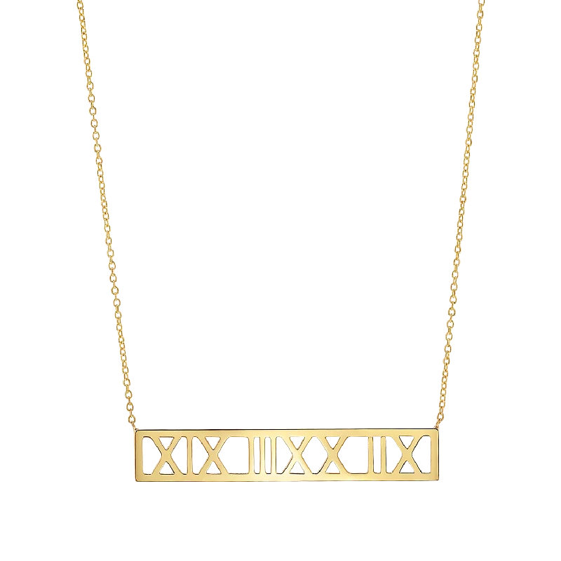 Pendant necklaces for women -Roman Numeral Necklace