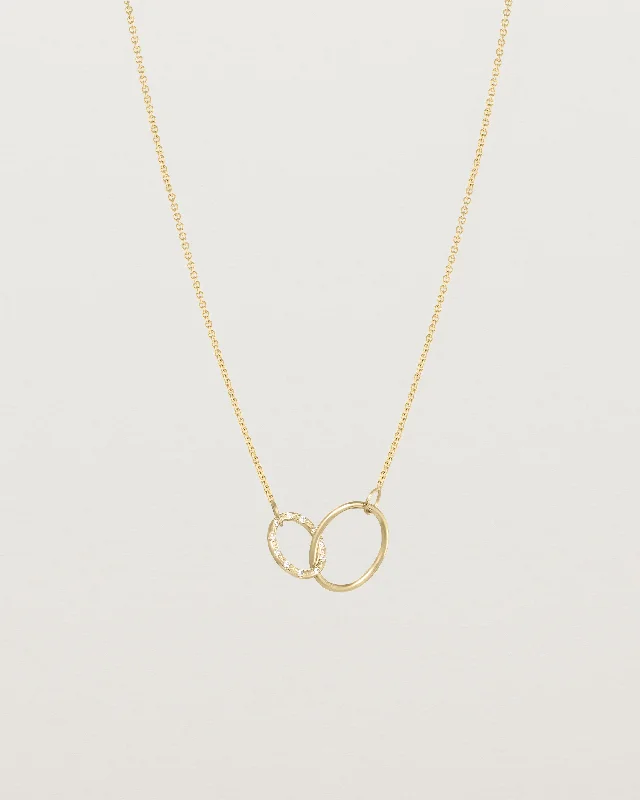 Modern silver necklaces for women -Cascade Loop Through Oval Necklace | White Diamonds