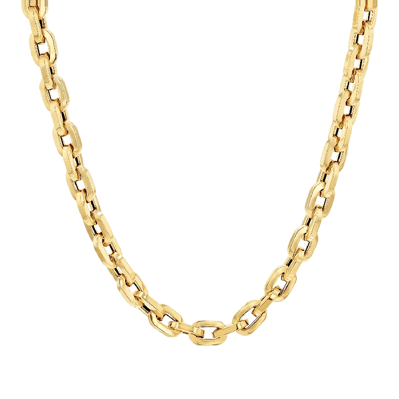 Sparkling diamond necklaces for women -Chunky Box Chain Necklace