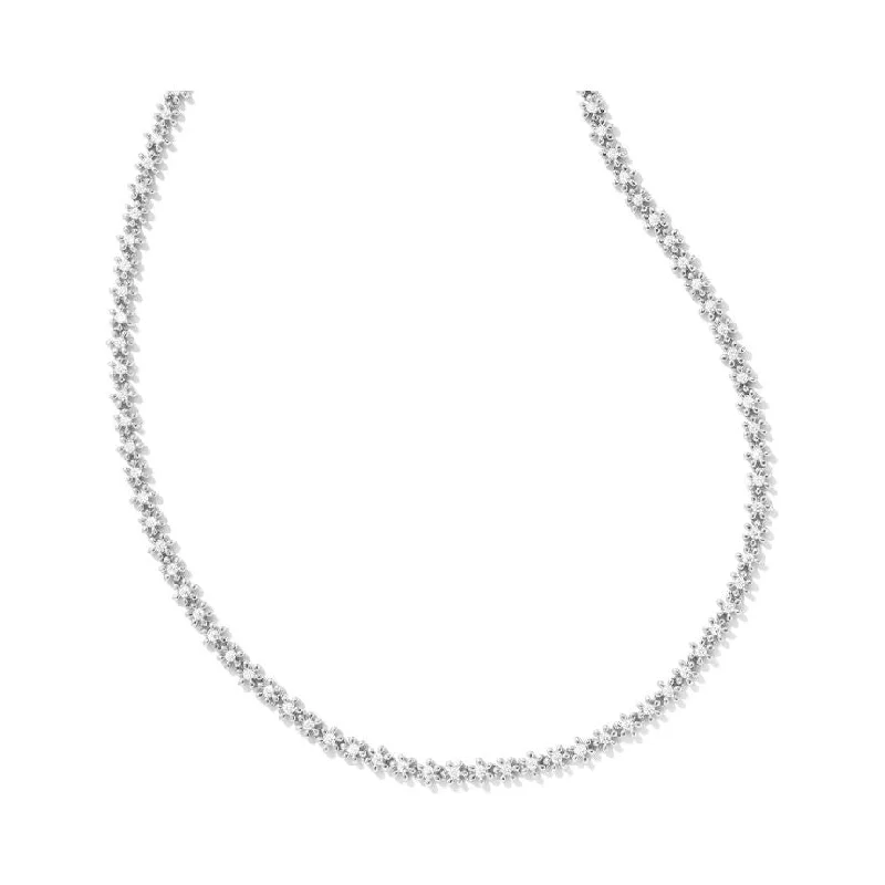 Geometric necklaces for women -Kendra Scott Silver Nydia Adjustable Strand Necklace