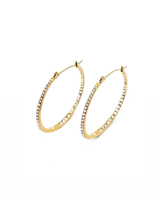 Luxury hoop earrings for women -Echo Crystal Hoop Earrings || Choose Size