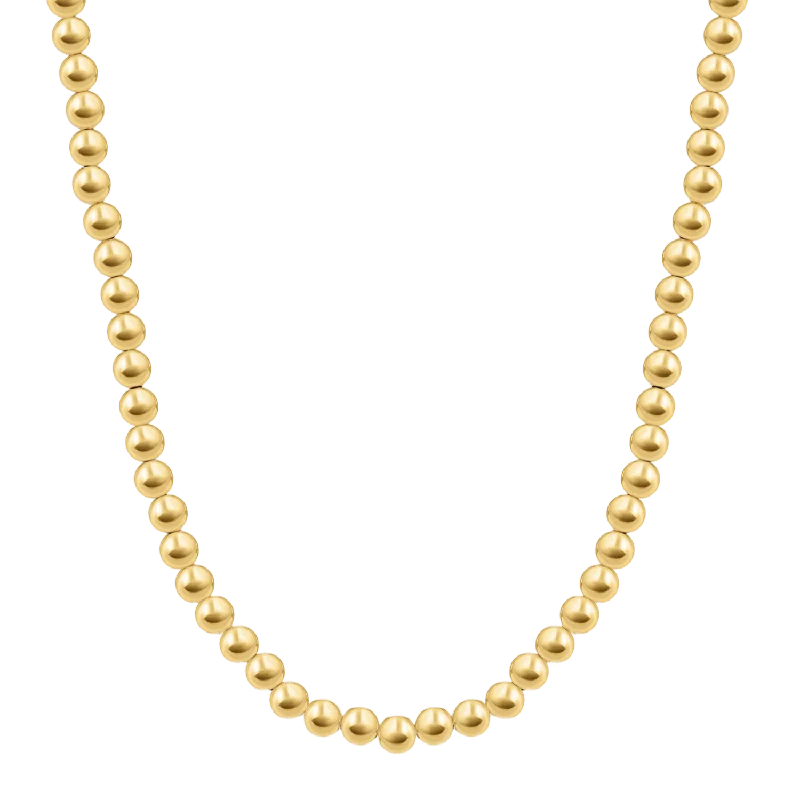 Vintage-inspired necklaces for women -6mm Gold Bead Ball Necklace