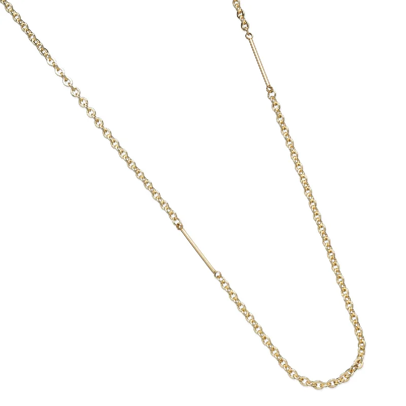 Trendy necklaces for women -Gold Plated Bar Chain Necklace