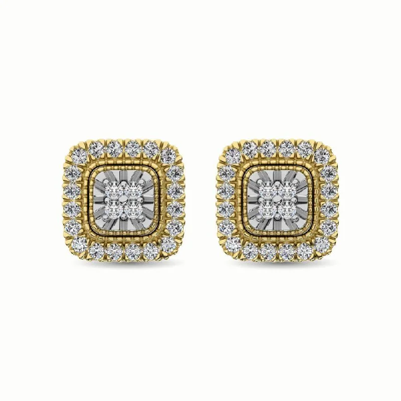 Artistic earrings for women -JDTK-61833Y-E- 0.75 CTTW Diamond Stud Custom Earrings