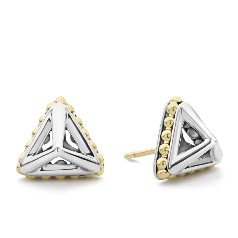 Diamond stud earrings for women -KSL Open Pyramid Stud Earrings