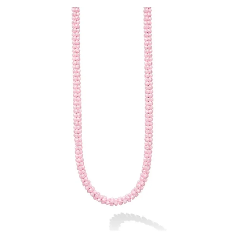 Designer pendant necklaces for women -Lagos Pink Caviar Ceramic 16" Necklace