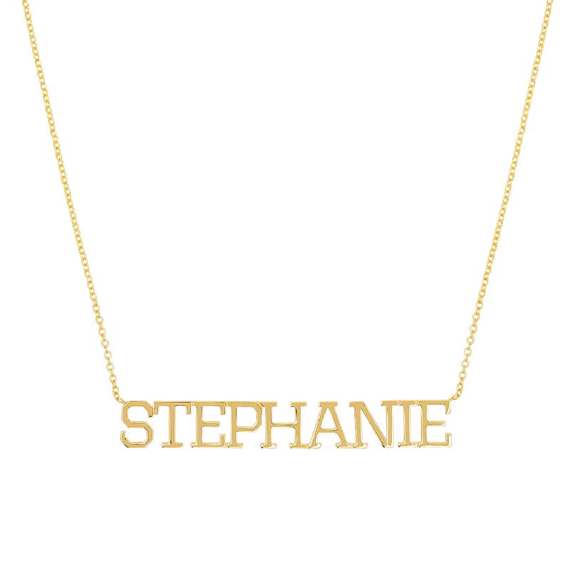 Custom name necklaces for women -Varsity Name Necklace