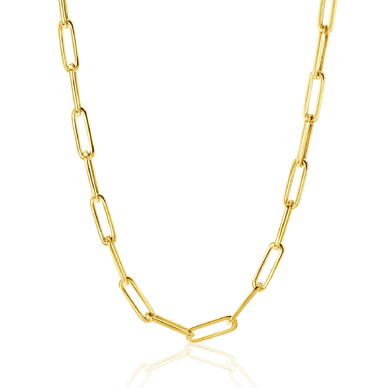 Zodiac necklaces for women -14K Large Paper Clip Chain Necklace