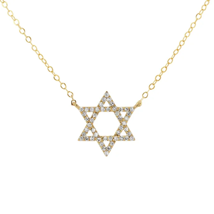 Luxury gold necklaces for women -Rachel Reid Diamond Star of David Necklace