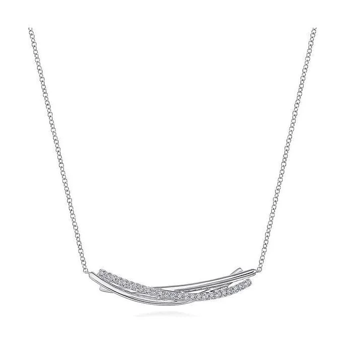 Designer choker necklaces for women -Gabriel Silver White Sapphire Bar Necklace