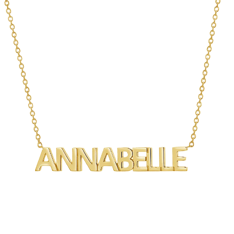 Unique pendant necklaces for women -Block Letter Name Necklace