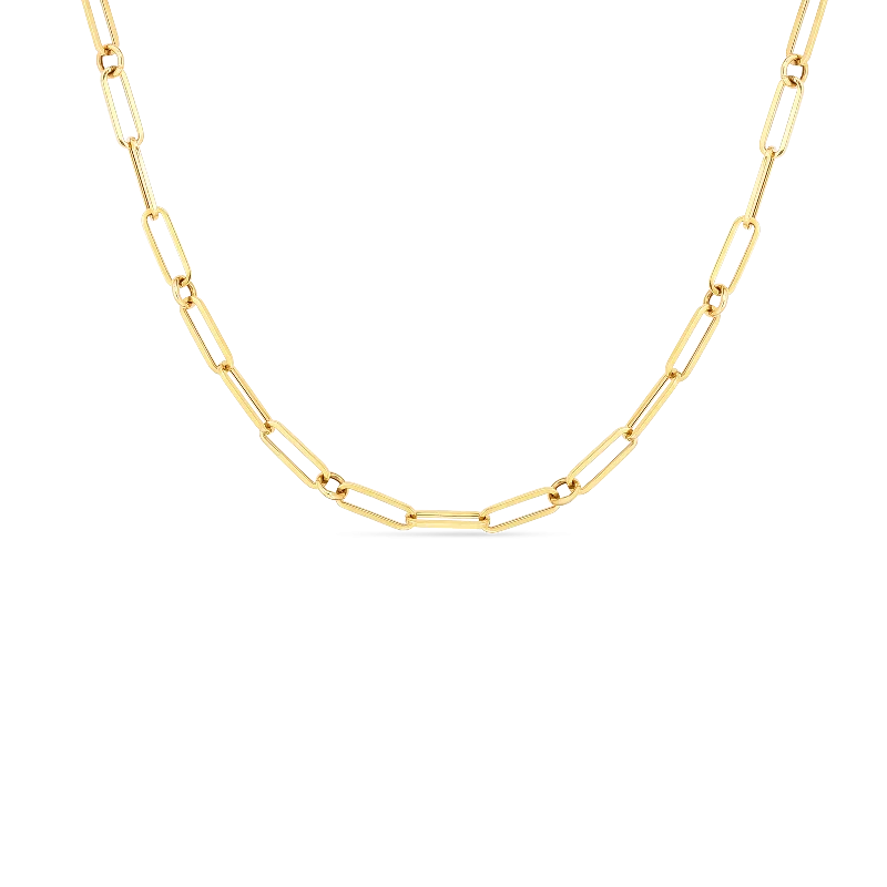 Statement gold necklaces for women -Roberto Coin 18K Yellow Gold 22" Fine Paperclip Necklace